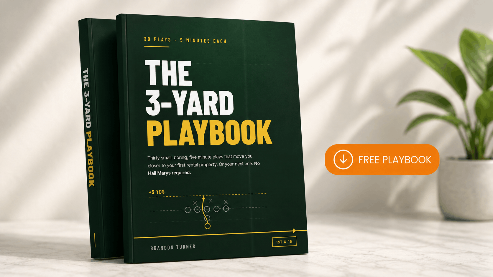 Mock-up of The 3-Yard Playbook PDF free resource